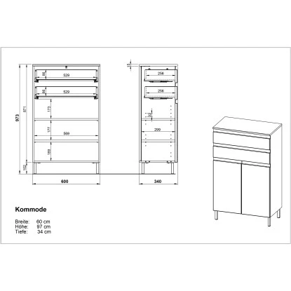 Germania Badkommode Torrance 4332 Weiß-Eiche 97 Cm X 60 Cm 4 Germania Badkommode Torrance 4332 Weiß-Eiche 97 Cm X 60 Cm – Bild 4