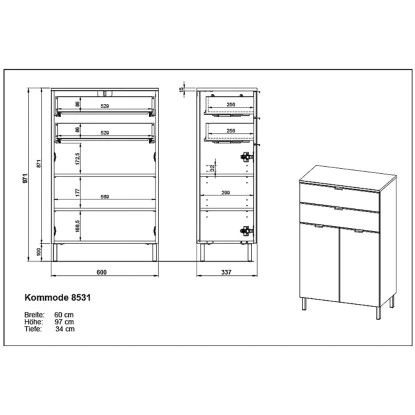 Germania Badkommode Mauresa 8531 Weiß 97 Cm X 60 Cm 4 Germania Badkommode Mauresa 8531 Weiß 97 Cm X 60 Cm – Bild 4