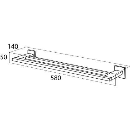 Tiger Doppel-Badetuchhalter Items Edelstahl Chrom 58 Cm 4 Tiger Doppel-Badetuchhalter Items Edelstahl Chrom 58 Cm – Bild 4