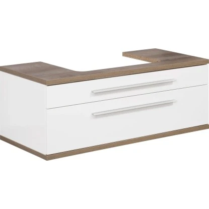 Fackelmann Waschbeckenunterschrank 110 Cm Stanford Weiß-Eiche Natur 1 Fackelmann Waschbeckenunterschrank 110 Cm Stanford Weiß-Eiche Natur