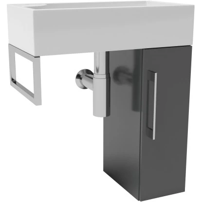 Waschplatz Nina 45 Cm Anthrazit Hochglanz 2-teilig FSC® 2 Waschplatz Nina 45 Cm Anthrazit Hochglanz 2-teilig FSC® – Bild 2