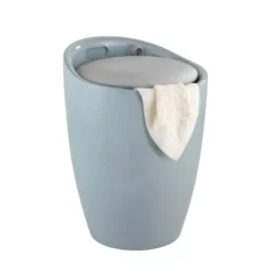 Wenko Badhocker Candy Inkl. Wäschekorb Kunststoff Grau