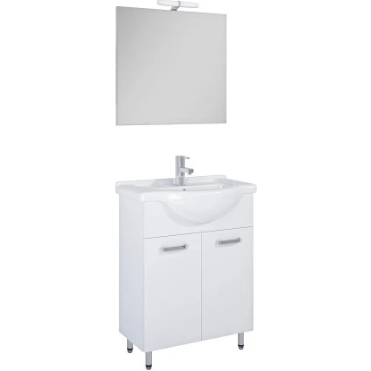 Badmöbel-Set Eve Weiß Hochglanz 64 Cm 3-teilig 2 Badmöbel-Set Eve Weiß Hochglanz 64 Cm 3-teilig – Bild 2