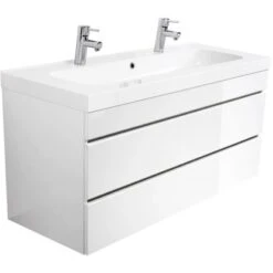 Posseik Doppel-Waschplatz 120 Cm Metis Weiß Hochglanz -Wenko Verkäufe 242127 4873 3