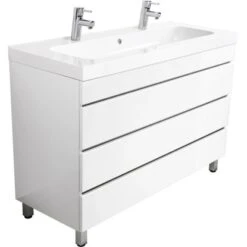 Posseik Stand-Doppel-Waschplatz 120 Cm Metis Weiß Hochglanz -Wenko Verkäufe 242129 4873 3