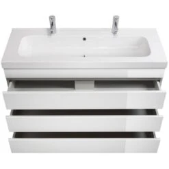 Posseik Stand-Doppel-Waschplatz 120 Cm Metis Weiß Hochglanz -Wenko Verkäufe 242129 4873 4