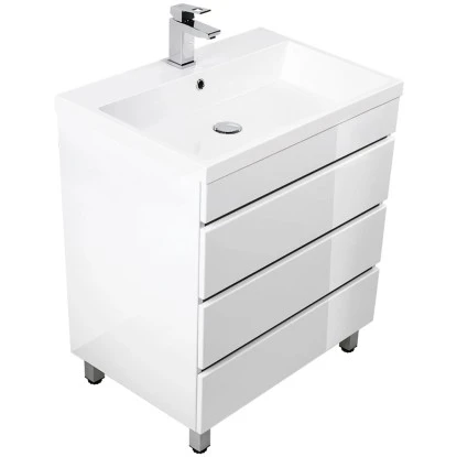 Posseik Stand-Waschplatz 70 Cm Amilia Weiß Hochglanz 2 Posseik Stand-Waschplatz 70 Cm Amilia Weiß Hochglanz – Bild 2