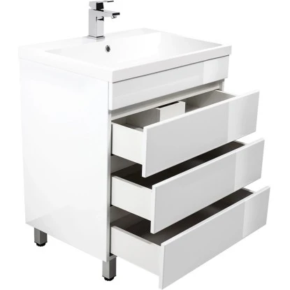 Posseik Stand-Waschplatz 70 Cm Amilia Weiß Hochglanz 5 Posseik Stand-Waschplatz 70 Cm Amilia Weiß Hochglanz – Bild 5