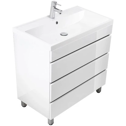 Posseik Stand-Waschplatz 80 Cm Amilia Weiß Hochglanz 2 Posseik Stand-Waschplatz 80 Cm Amilia Weiß Hochglanz – Bild 2