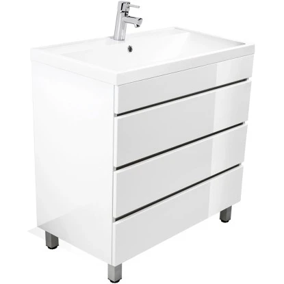 Posseik Stand-Waschplatz 80 Cm Amilia Weiß Hochglanz 3 Posseik Stand-Waschplatz 80 Cm Amilia Weiß Hochglanz – Bild 3