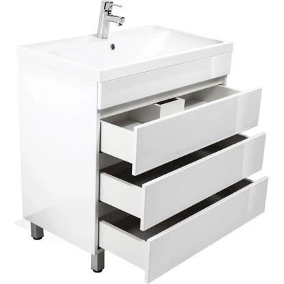 Posseik Stand-Waschplatz 80 Cm Amilia Weiß Hochglanz 5 Posseik Stand-Waschplatz 80 Cm Amilia Weiß Hochglanz – Bild 5