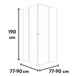 Baliv Duschkabine DUK-90.11E 77 Cm - 90 Cm Weiß -Wenko Verkäufe 250312107713 VM01 190221 L