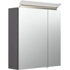 Posseik Spiegelschrank 60 Cm Anthrazit Seidenglanz