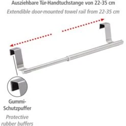Wenko Tür-Handtuchstange Teleskop Edelstahl -Wenko Verkäufe 301922 1068 02
