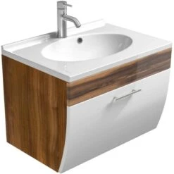 Posseik Waschplatz 70 Cm Salona Walnuss-Weiß