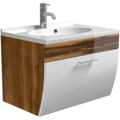 Posseik Waschplatz 70 Cm Salona Walnuss-Weiß 8 Posseik Waschplatz 70 Cm Salona Walnuss-Weiß -Wenko Verkäufe 3721610 4873 3