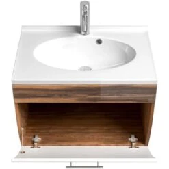 Posseik Waschplatz 70 Cm Salona Walnuss-Weiß 11 Posseik Waschplatz 70 Cm Salona Walnuss-Weiß -Wenko Verkäufe 3721610 4873 6