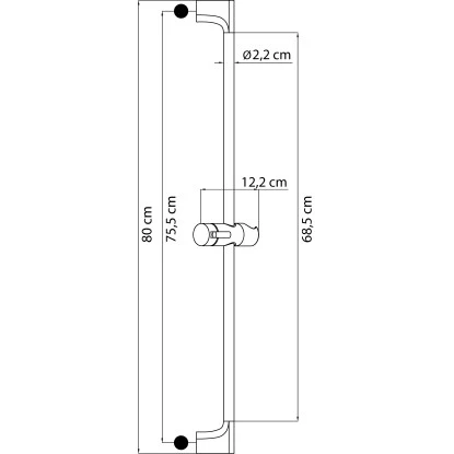 AquaSu Duschstange Labori Zum Bohren 80 Cm Chrom 2 AquaSu Duschstange Labori Zum Bohren 80 Cm Chrom – Bild 2