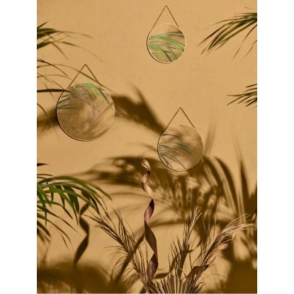 Wandspiegel-Set Safari Lodge Metall Gold 3-tgl. 2 Wandspiegel-Set Safari Lodge Metall Gold 3-tgl. – Bild 2