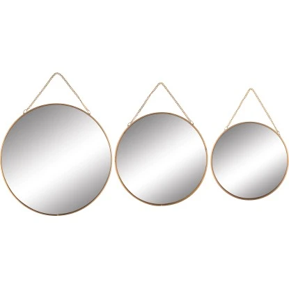 Wandspiegel-Set Safari Lodge Metall Gold 3-tgl. 1 Wandspiegel-Set Safari Lodge Metall Gold 3-tgl.