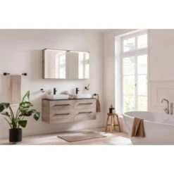 Fackelmann Spiegelschrank Oxford 120,2 Cm Nature Oak -Wenko Verkäufe 4008033833882 3254 03