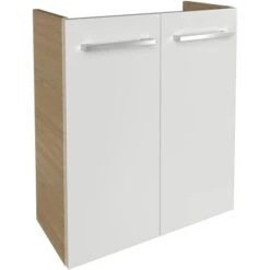 Fackelmann Waschbeckenunterschrank SBC 55 Cm Sandeiche/Weiß Hochglanz