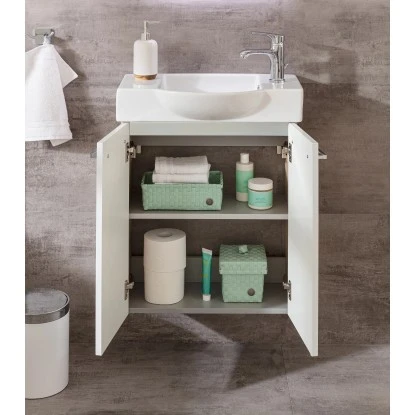 Fackelmann Waschbeckenunterschrank SBC 55 Cm Sandeiche/Weiß Hochglanz 6 Fackelmann Waschbeckenunterschrank SBC 55 Cm Sandeiche/Weiß Hochglanz – Bild 6