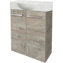 Fackelmann Waschbeckenunterschrank SBC 55 Cm Nature Oak -Wenko Verkäufe 4008033846479 3254 03