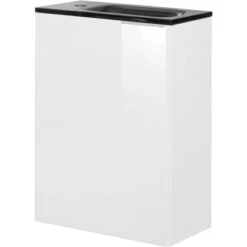 Fackelmann Waschbeckenunterschrank SBC 45 Cm Weiß/l. Glas Weiß Links -Wenko Verkäufe 4008033860130 3254 03