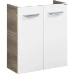 Fackelmann Waschbeckenunterschrank SBC 55 Cm Steinesche/Weiß Hochglanz