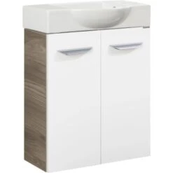 Fackelmann Waschbeckenunterschrank SBC 55 Cm Steinesche/Weiß Hochglanz 5 Fackelmann Waschbeckenunterschrank SBC 55 Cm Steinesche/Weiß Hochglanz -Wenko Verkäufe 4008033860765 3254 03