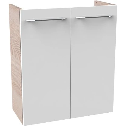 Fackelmann Waschbeckenunterschrank SBC 55 Cm Alaska Esche/Weiß Hochglanz 1 Fackelmann Waschbeckenunterschrank SBC 55 Cm Alaska Esche/Weiß Hochglanz