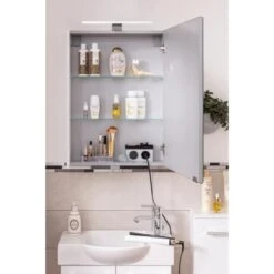 Fackelmann Spiegelschrank SBC 50 Cm Weiß Rechts 9 Fackelmann Spiegelschrank SBC 50 Cm Weiß Rechts -Wenko Verkäufe 4008033861632 3254 05