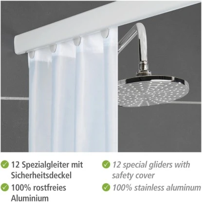 Wenko Teleskop-Duschvorhangschiene Era 75 Cm - 125 Cm Weiß 5 Wenko Teleskop-Duschvorhangschiene Era 75 Cm - 125 Cm Weiß – Bild 5
