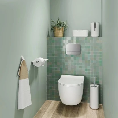 Tiger Tess Toilettenbürstenhalter Mit Speicherkapazität Und Swoop® Weiß/Hellgrau 11 Tiger Tess Toilettenbürstenhalter Mit Speicherkapazität Und Swoop® Weiß/Hellgrau – Bild 11