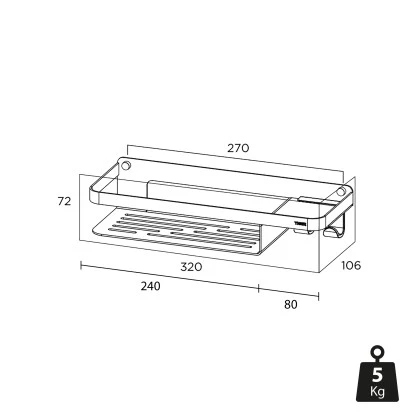 Tiger Caddy Duschkorb Mit Handtuchhaken 32 Cm Schwarz 4 Tiger Caddy Duschkorb Mit Handtuchhaken 32 Cm Schwarz – Bild 4