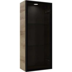 Pelipal Vitrinen-Wandschrank Quantum 05 Riviera Eiche Quer NB 30 Cm