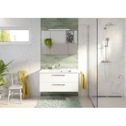 Pelipal Badmöbel-Set TrenTino Mit Midischrank Und Unterschrank 167 Cm Weiß