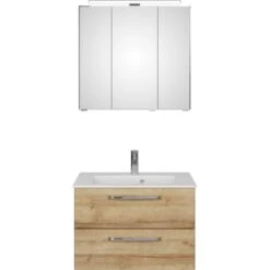 Pelipal Badmöbelset TrenTino Mit Unterschrank 107 Cm Riviera Eiche -Wenko Verkäufe 4017026204554 2467 003