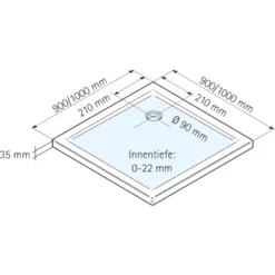 Schulte Duschwanne Eckig Extra-flach Mineralguss 100 X 100 Cm -Wenko Verkäufe 4060991011986 2053 5