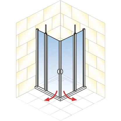 Schulte Eckeinstieg 4-teilig Sunny Alu-Natur Echtglas Klar Hell 192 Cm X 80 Cm 3 Schulte Eckeinstieg 4-teilig Sunny Alu-Natur Echtglas Klar Hell 192 Cm X 80 Cm – Bild 3