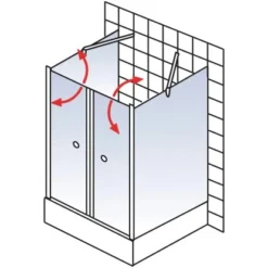 Schulte Pendeltür Als U-Kabine Alexa Style 2.0 Alu-Natur 192 Cm X 90 Cm -Wenko Verkäufe 4060991018664 2053 AI 02