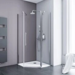 Schulte Fünfeckdusche Mit Drehtür Alexa Style 2.0 Chromoptik BxHxT 90x90x192 Cm