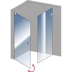 Schulte Drehtür Davita Inkl. Seitenwand Mit Stabgriff Echtglas Chrom -Wenko Verkäufe 4060991044861 2053 5