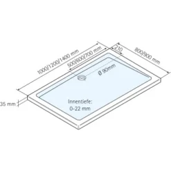 Schulte ExpressPlus Duschwanne Eckig Extra-flach Mineralguss Asym. 90x100cm 7 Schulte ExpressPlus Duschwanne Eckig Extra-flach Mineralguss Asym. 90x100cm -Wenko Verkäufe 4060991056420 2053 3