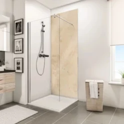 Schulte DecoDesign Duschrückwand Hochglanz Stein Kalkstein-Hell 100 X 255 Cm