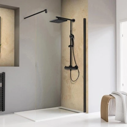 Schulte Walk In Frontteil Toura 200 Cm X 80 Cm Schwarz ESG Klar Hell 1 Schulte Walk In Frontteil Toura 200 Cm X 80 Cm Schwarz ESG Klar Hell