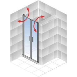 Schulte Pendeltür Toura Nische Schwarz 200 Cm X 90 Cm Klar Hell -Wenko Verkäufe 4060991070105 2053 5