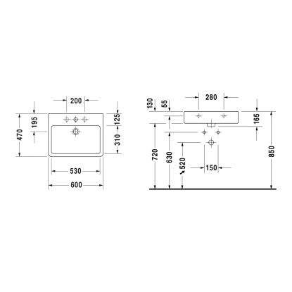Duravit Waschbecken 60 Cm Vero Weiß 3 Duravit Waschbecken 60 Cm Vero Weiß – Bild 3