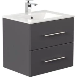 Posseik Waschplatz Homeline 60 Cm Anthrazit Seidenglanz -Wenko Verkäufe 4250524173360 3